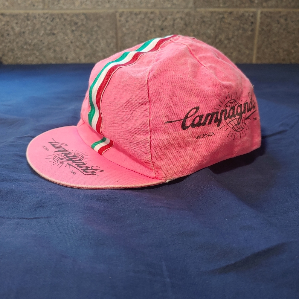 Vintage Pink Italian Campagnolo Cycling Hat